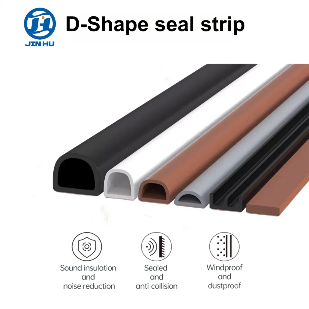 D Shape Self-Adhesive Door and Window Sealing Strip Glass Window Anti-Collision Rubber Strip Foam Sound Insulation